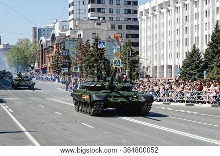 Samara, Russia - May 9, 2019: At The Military Parade In Honor Of The Anniversary Of Victory In World