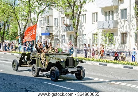 Samara, Russia - May 9, 2019: A Historical Example Of Military Equipment Army Off-road Vehicle Gaz-6
