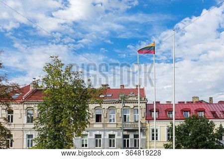 VILNIUS, LITHUANIA - September 2, 2017: Flag of Lithuanian in Vilnius, Lithuanian
