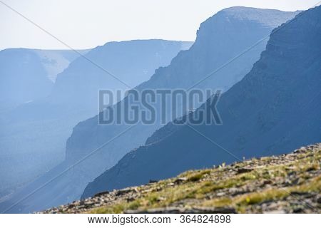Layers Of Mountains In Glacier National Park From Siyeh Pass