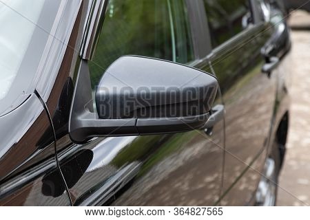 Novosibirsk/ Russia - May 02 2020: Lada Granta, Side Mirror Of A Car Close-up. Exterior Detail