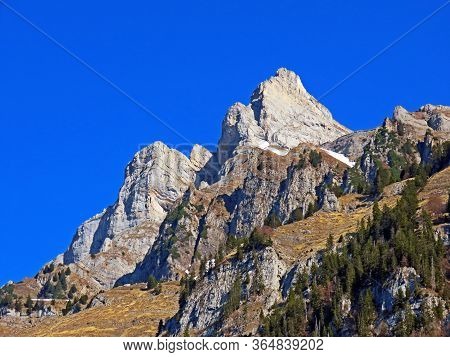 Alpine Peak Frümsel (fruemsel Or Frumsel) In The Churfirsten Mountain Range, Between The Obertoggenb