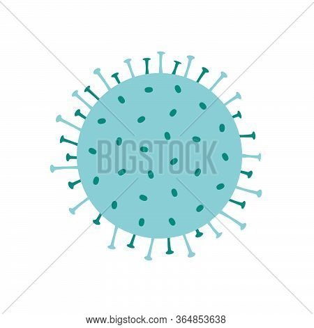 Сoncept Virion Of Dangerous Coronavirus On White Background. 2019-ncov. Virus That Caused Pneumonia 