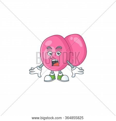 A Cartoon Design Of Streptococcus Pyogenes Showing An Amazed Gesture