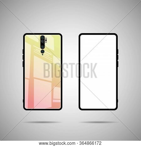 Smartphones. Front And Back View Illustration. Front And Back View Illustration.