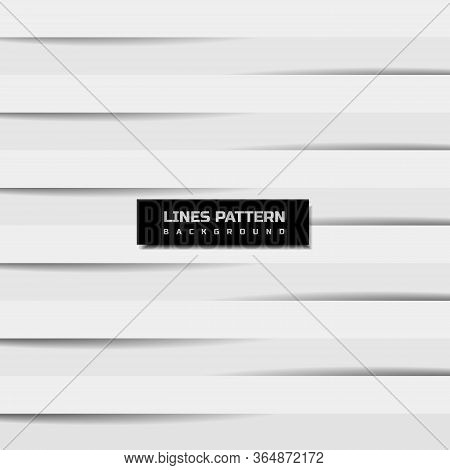 Abstract Seamless Horizontal White Lines Pattern Background And Texture. Vector Illustration