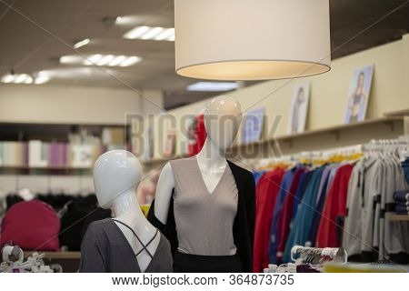 Female Mannequins In The Store. Clothing Store.