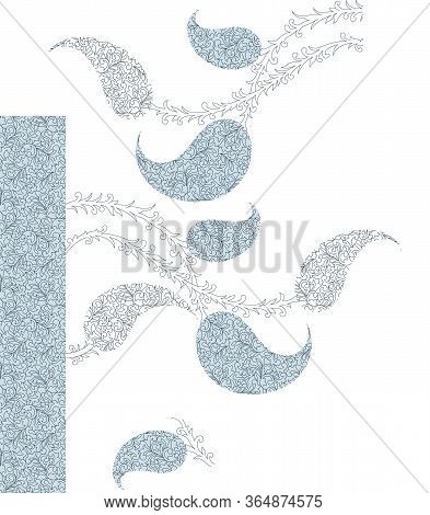 Paisley Wallpaper. Indonesian Batik. Bright Classic Indian Fabric. Paisley Wallpaper. Ethnic Backgro