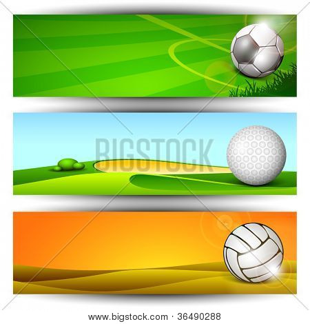 Sport website headers of banners. EPS 10.