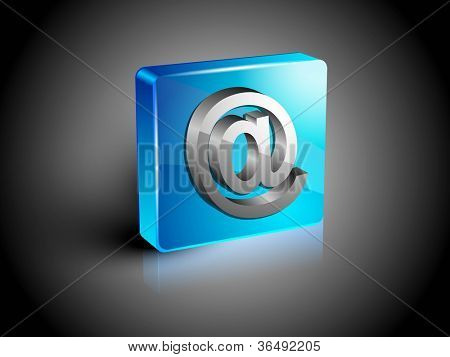 Lesklý 3D web 2.0 e-mailová adresa 'v' ikonu symbolu sada. EPS 10.