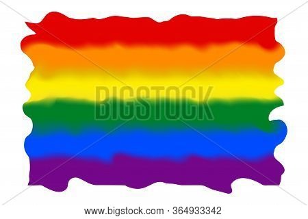 Vector Blurred Lgbt Flag With Jagged Edges. Rainbow Symbol Of Lesbian, Gay, Bisexual And Transgender