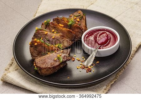 Roast And Braised Duck Breast With Sweet And Sour Berry Sauce