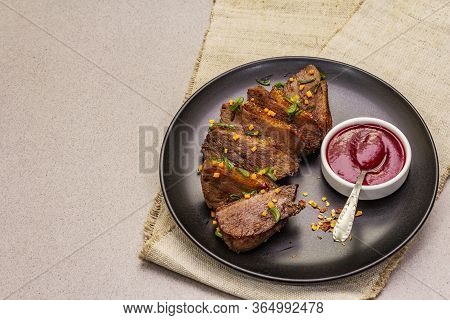 Roast And Braised Duck Breast With Sweet And Sour Berry Sauce
