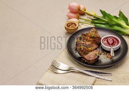 Roast And Braised Duck Breast With Sweet And Sour Berry Sauce