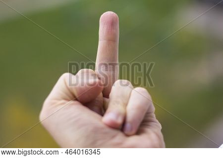 Middle Finger Of The Hand, Close-up Insult