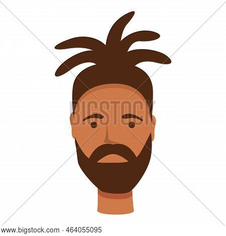 Afro Rasta Icon Cartoon Vector. Wig Style. Funny Fashion