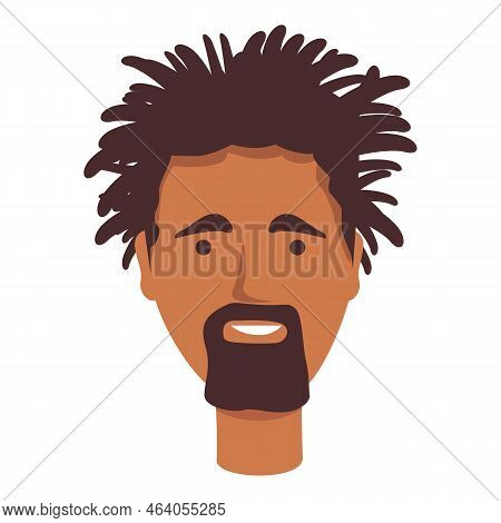 Young Rasta Icon Cartoon Vector. African Man. Fashion Funny