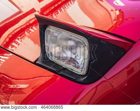 Loriol Sur Drome, France - 17 September, 2022: Vintage Red Toyota Mr2 On The Street. Classic Car Exh