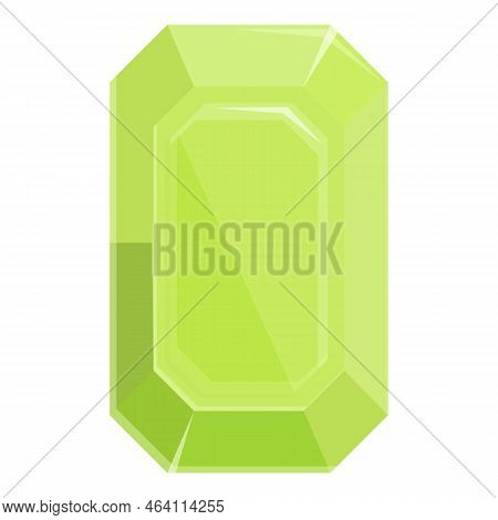 Green Lime Gem Icon Cartoon Vector. Crystal Stone. Shiny Ruby