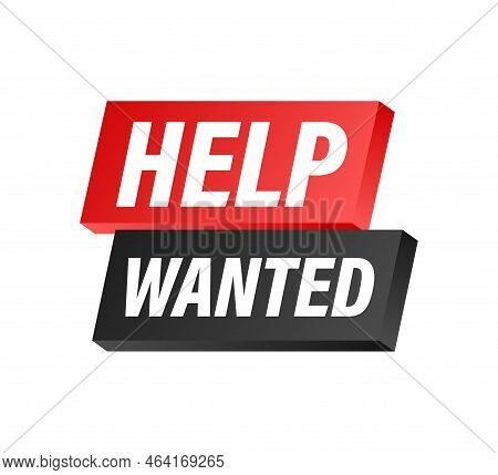 Help Wanted Icon, Sign. Help Wanted Label. Vector Stock Illustration