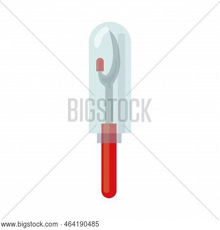 Seam Ripper Vector Illustration. Cartoon Doodle Of Tool For Needlework. Seam Ripper Isolated On Whit