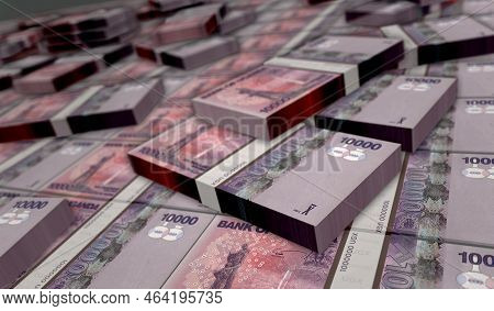 Uganda Shilling Money Banknotes Pack 3D Illustration