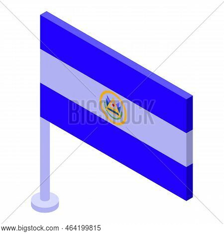 El Salvador Flag Icon Isometric Vector. Country Travel. America Travel