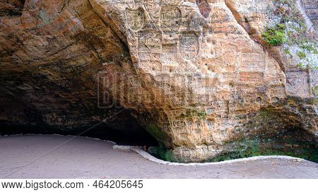 Fragment Of The Vault Of Gutman Cave, Turaida, Latvia Gutman Cave Is The Widest And Highest Cave In 