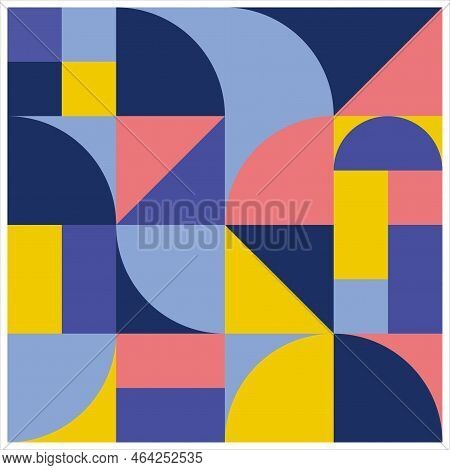 Abstract Circle Geometric Background Design. Mosaic Ornament With Circle Pattern. Beautiful And Uniq