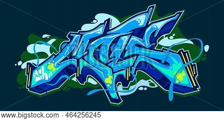 Abstract Word Mals Graffiti Style Font Lettering Vector Illustration