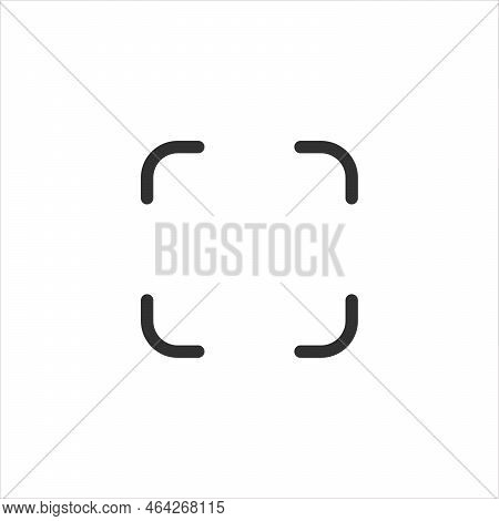 Focus Frame Button. Scan Linear Icon. Box Screen Icon. Stock Vector Illustration Isolated On White B