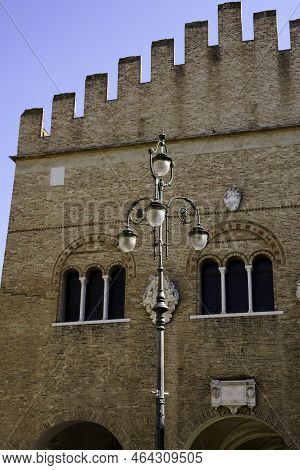 Exterior Of Historic Buildings In Treviso, Veneto, Italy. The Palazzo Del Trecento