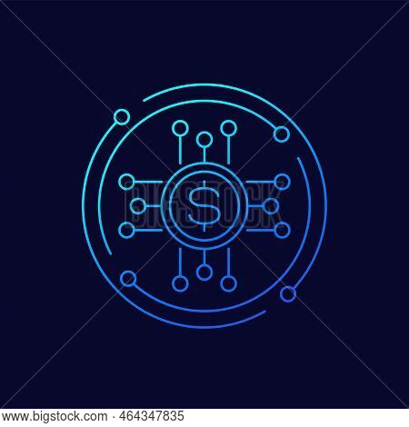 Income Streams Or Sources Line Vector Icon