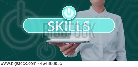 Sign Displaying Skills. Business Idea Ability To Carry Task With Driven Result Within Given Time And