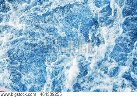 Ocean Wave Background. Bubble Water Backdrop. Turbulent Sea Texture. Messy Water Flow. Depth Of The 