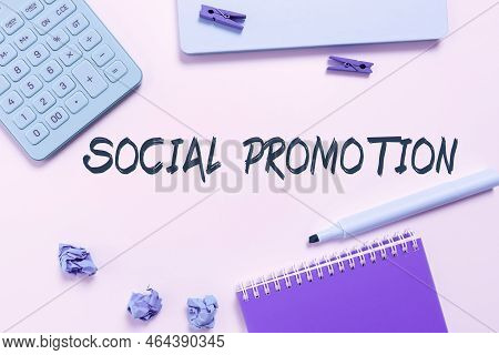 Writing Displaying Text Social Promotion. Conceptual Photo Evaluate The Functionality Of A Software 