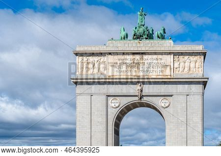 Madrid, Spain - October 5, 2021: Arco De La Victoria, A Triumphal Arch Built In The Moncloa District