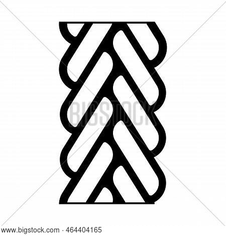 Spiga Wheat Chain Line Icon Vector. Spiga Wheat Chain Sign. Isolated Contour Symbol Black Illustrati
