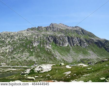The Monte Prosa Peak (2737 M) In The Massif Of The Swiss Alps And In The Area Of The Mountain St. Go