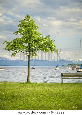 Obraz jezera Starnberg v Bavorsku Německo - Tutzing