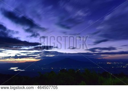 The Viewpoint At The Mountain In The Phu Pa Por Fuji Atmosphere At Sunset At Loei, Loei Province, Th