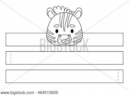 Printable Zebra Paper Crown. Diy Cut Party Ribbon Template For Birthday, Christmas, Baby Shower. Fun