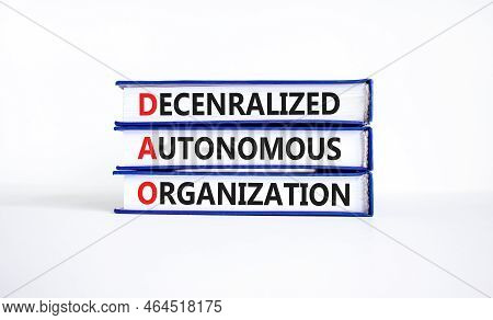 Dao Decentralized Autonomous Organization Symbol. Concept Words Dao Decentralized Autonomous Organiz