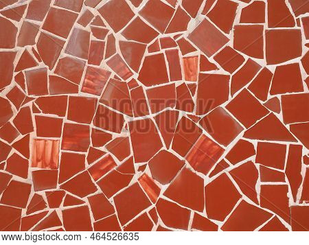 Red Tiles Opus Incertum Irregular Work Texture Useful As A Background