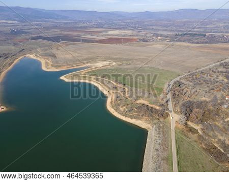 Aerial View Of Drenov Dol Reservoir, Bulgaria