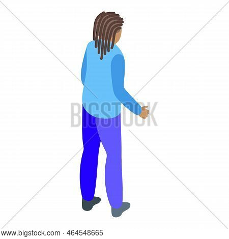 Kid Dreadlocks Icon Isometric Vector. African Hair. Man Curly
