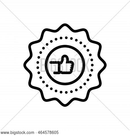 Black Line Icon For Agrees Consent Concur Grant Concede Admit Thumb Satisfaction Proceed