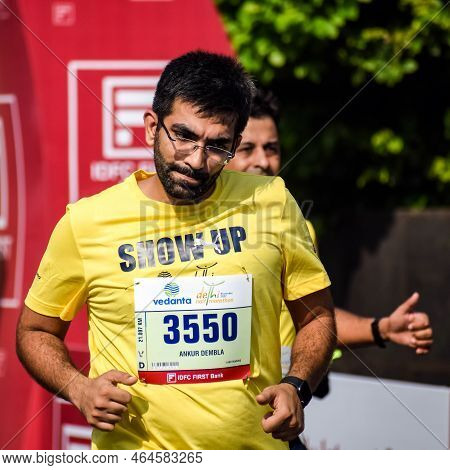 New Delhi, India - October 16 2022 - Vedanta Delhi Half Marathon Race After Covid In Which Marathon