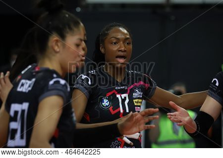 Istanbul, Turkey - February 15, 2022: Yossiana Breann Pressley In Vakifbank Vs Asptt Mulhouse Cev Ch