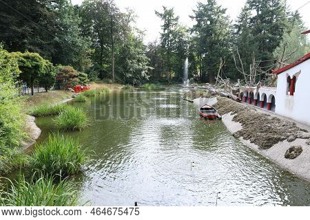 Amersfoort, The Netherlands - August 20, 2022: Beautiful View Of Canal In Dierenpark